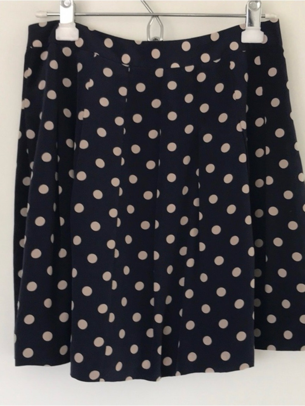J. Crew Women’s pleated Navy Polka Dot Skirt